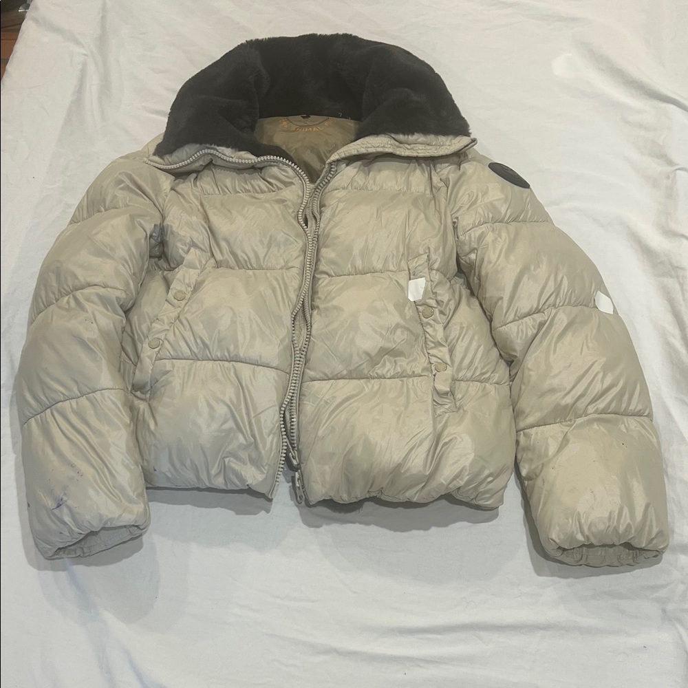 SAVE THE DUCK Beige Puffer Jacket